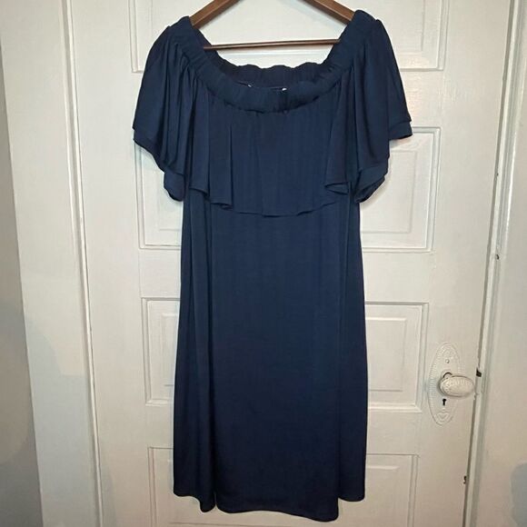 RACHEL Rachel Roy Off Shoulder Ruffle Hem Flowy Dress - Picture 1 of 10